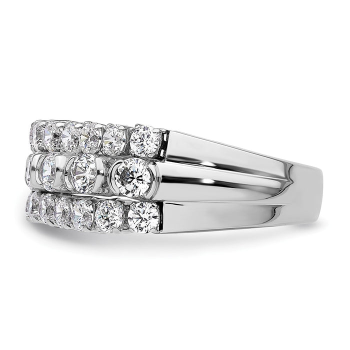 Buy 14K White Gold Moveable Triple Band with Lab-Grown Diamonds, Stylish Design-3