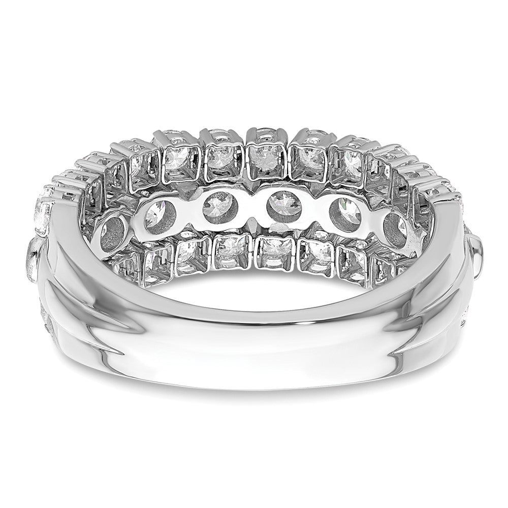 Buy 14K White Gold Moveable Triple Band with Lab-Grown Diamonds, Stylish Design