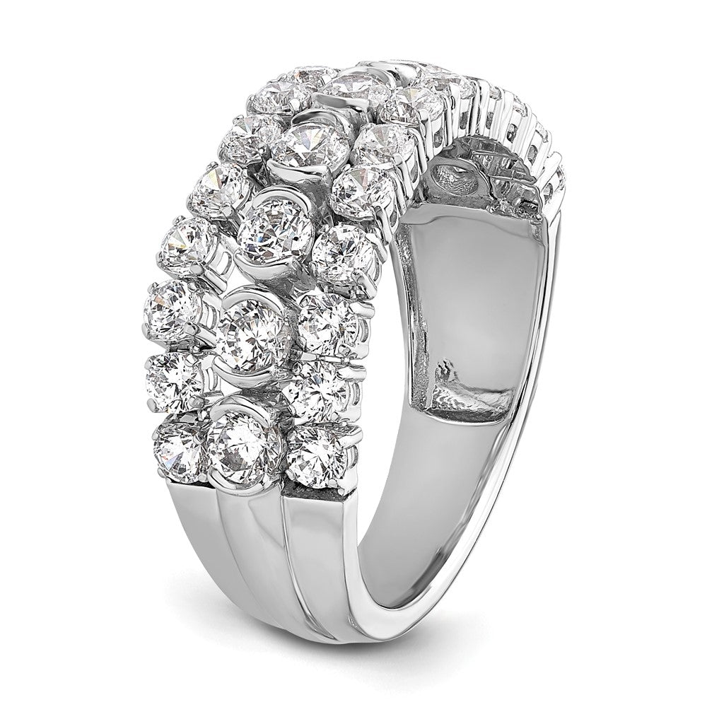 Buy 14K White Gold Moveable Triple Band with Lab-Grown Diamonds, Stylish Design