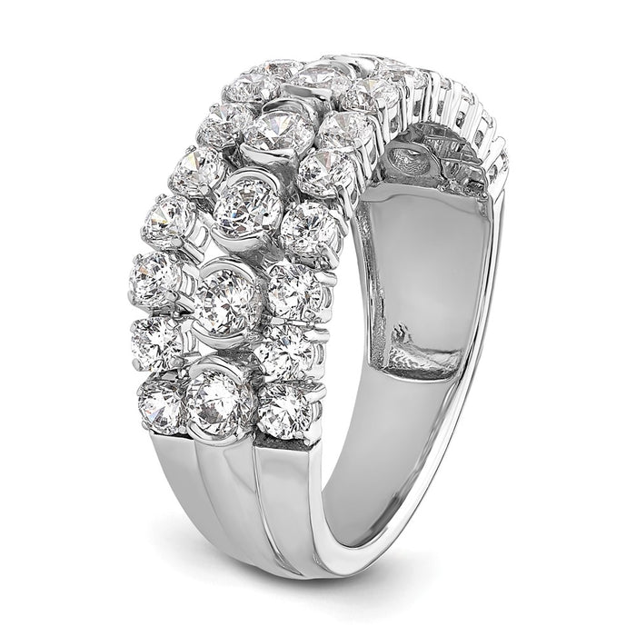 Buy 14K White Gold Moveable Triple Band with Lab-Grown Diamonds, Stylish Design-6