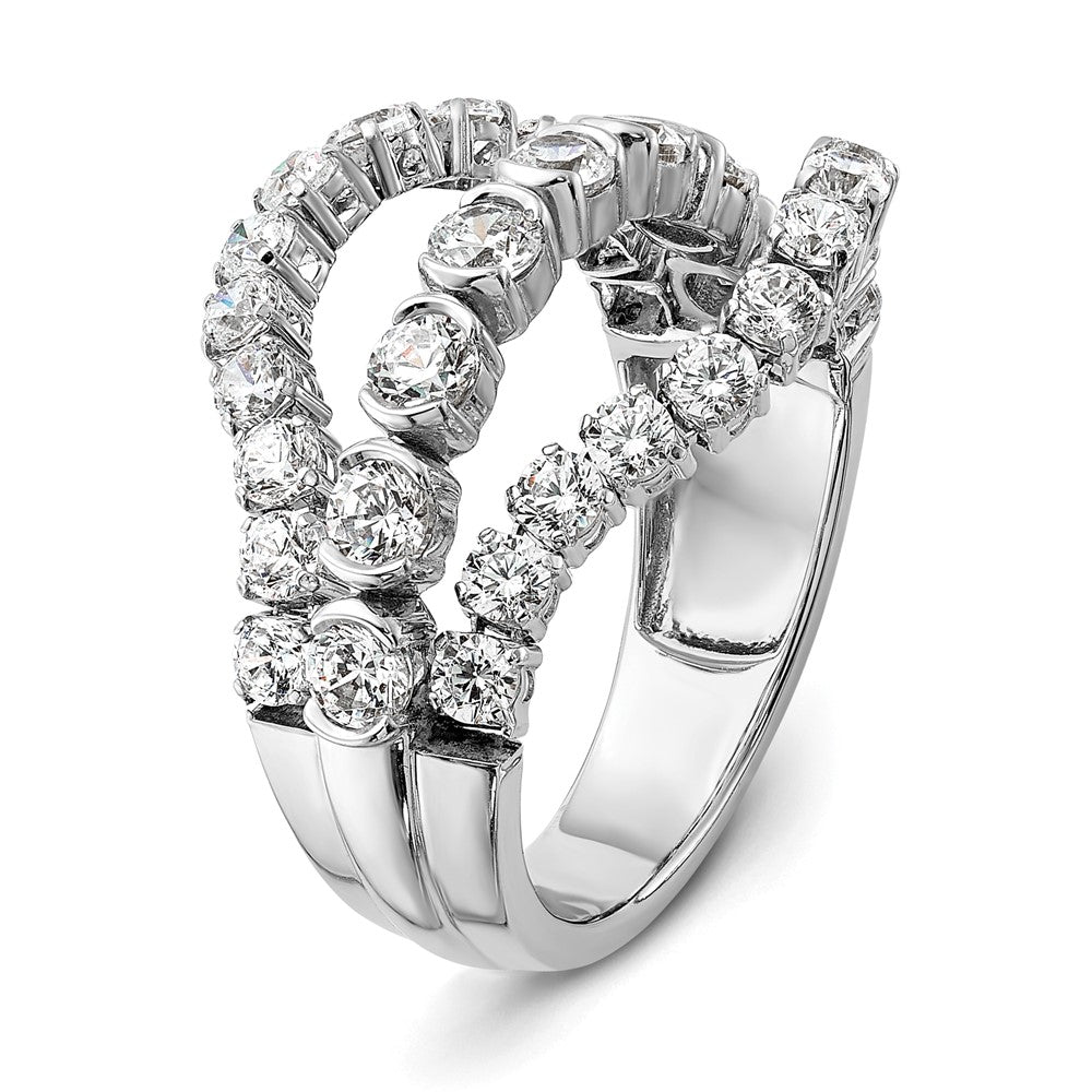 Buy 14K White Gold Moveable Triple Band with Lab-Grown Diamonds, Stylish Design