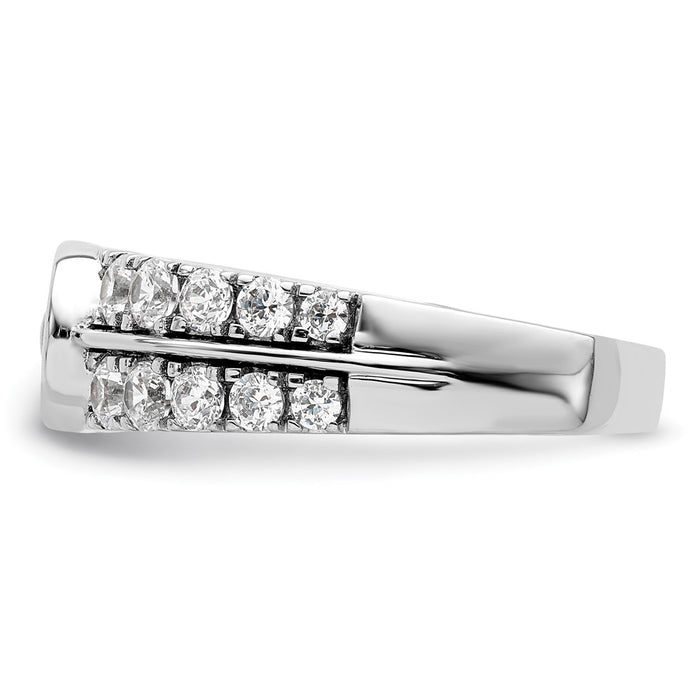 Shop Exclusive 14K White Gold Fancy Band with Lab-Grown Diamonds, Stylish Design-3