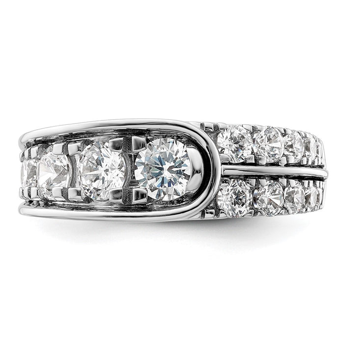Shop Exclusive 14K White Gold Fancy Band with Lab-Grown Diamonds, Stylish Design-4