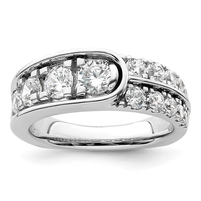 Shop Exclusive 14K White Gold Fancy Band with Lab-Grown Diamonds, Stylish Design-1