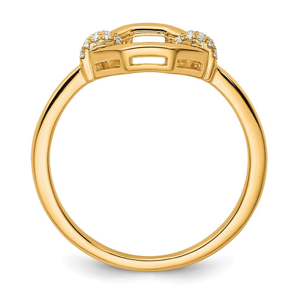 14K Gold Octagon Diamond Fashion Ring