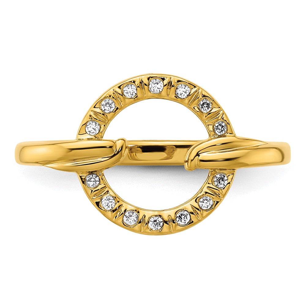 Exclusive 14K Gold Polished Diamond Open Circle Ring - Stylish Luxury Design