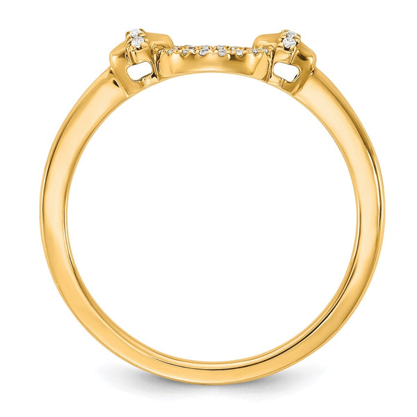 14K Gold Polished Diamond Open Circle Statement Ring