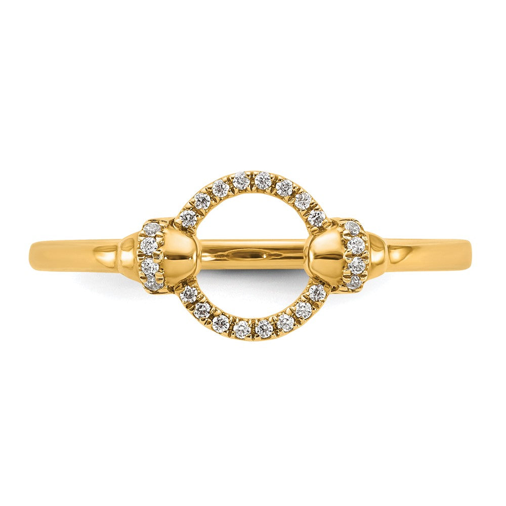 Shop Stylish 14K Gold Polished Diamond Open Circle Statement Ring - Luxury Design