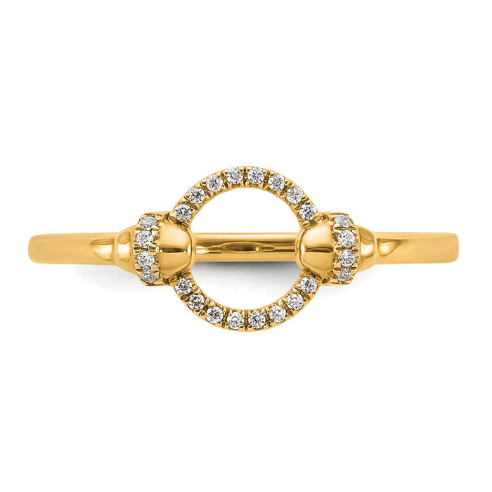 Shop Stylish 14K Gold Polished Diamond Open Circle Statement Ring - Luxury Design-4