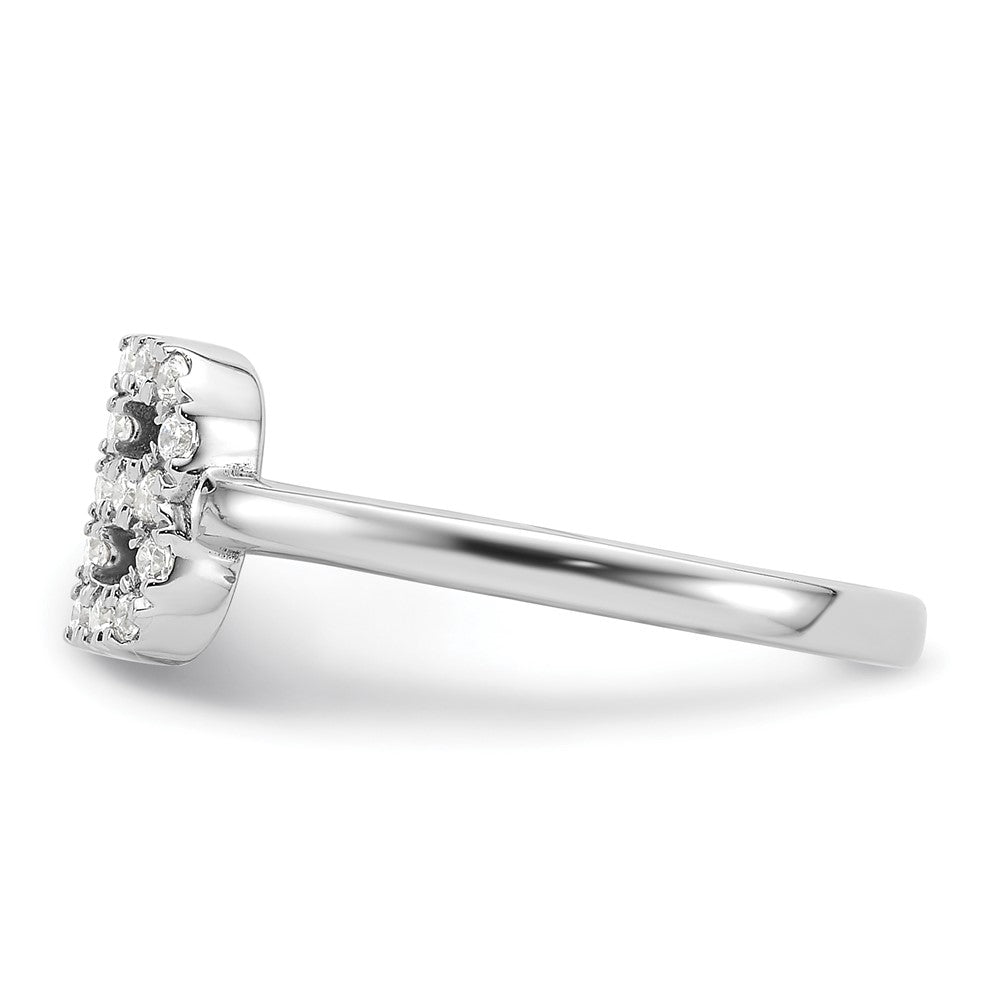 Exclusive 14K White Gold Adjustable Initial B Ring with 1/5 Carat Diamond