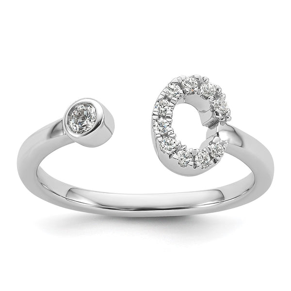 Buy Exclusive 14K White Gold Adjustable Initial C Ring | 1/5 Carat Lab Grown Diamond
