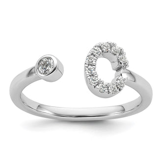 Buy Exclusive 14K White Gold Adjustable Initial C Ring | 1/5 Carat Lab Grown Diamond