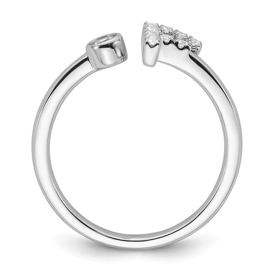 Shop Stylish 14K White Gold Adjustable Initial F Ring with 1/6 Carat Diamond