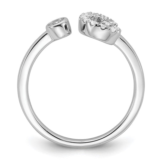 Exclusive 14K White Gold Adjustable Initial G Ring | 1/5 Carat Lab-Grown Diamond