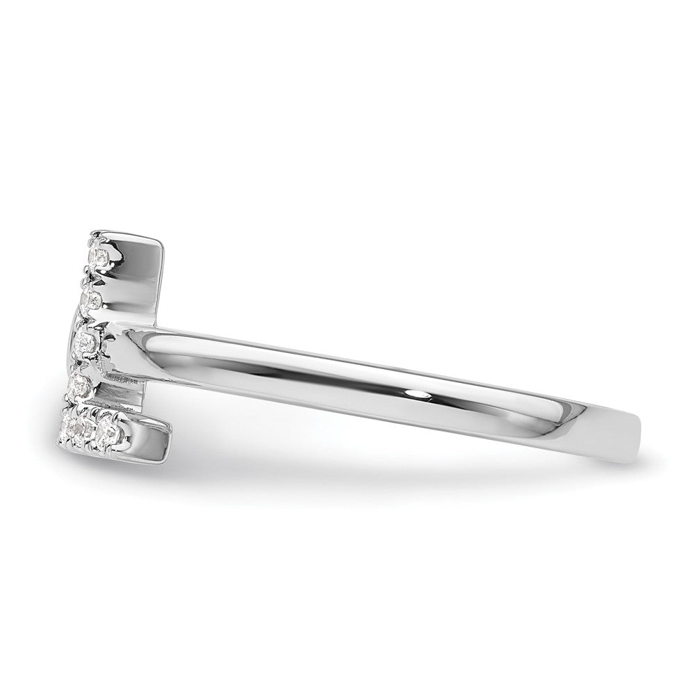 Buy Affordable 14K White Gold Adjustable Initial L Ring with 1/8 Carat Diamond