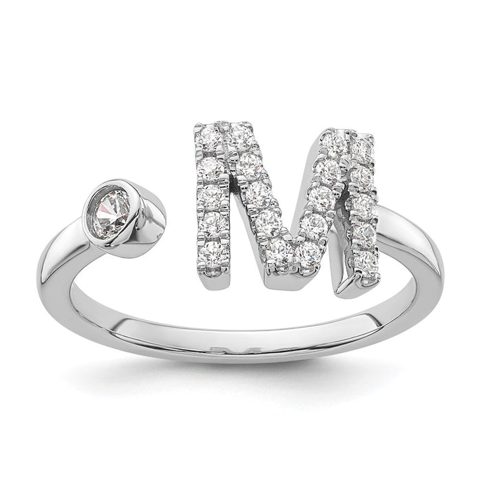 Shop Stylish 14K White Gold Adjustable Ring with 1/4 Carat Lab-Grown Diamond-1