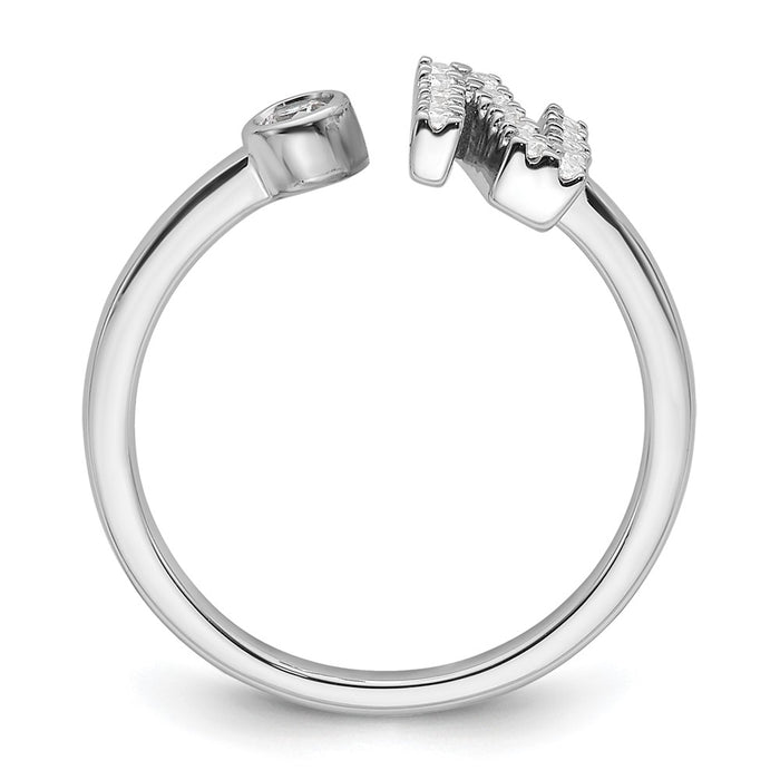 Shop Stylish 14K White Gold Adjustable Ring with 1/5 Carat Lab Grown Diamond-2