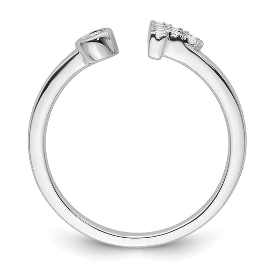 Buy Stylish 14K White Gold Adjustable Initial P Ring with 1/6 Carat Diamond