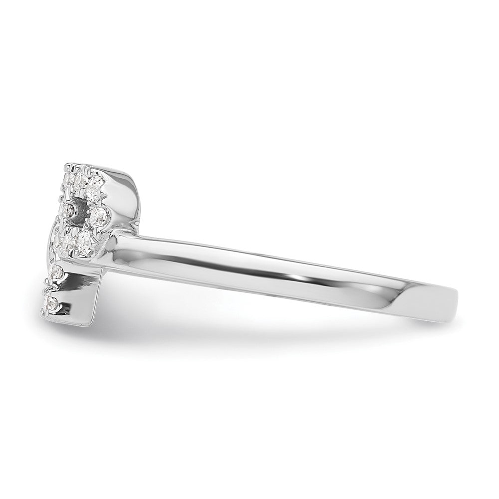 Buy Stylish 14K White Gold Adjustable Initial P Ring with 1/6 Carat Diamond