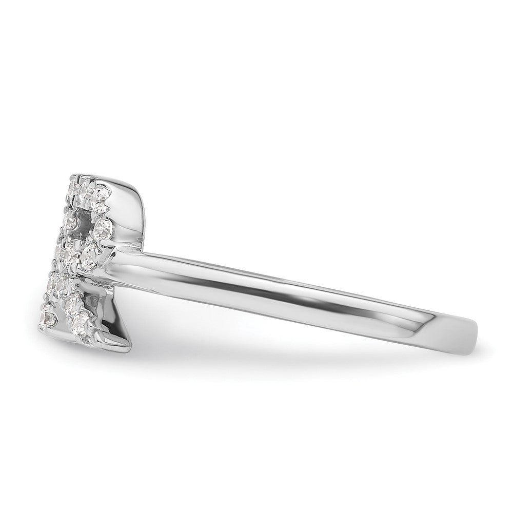 Shop Stylish 14K White Gold Adjustable Initial R Ring with 1/5 Carat Diamond