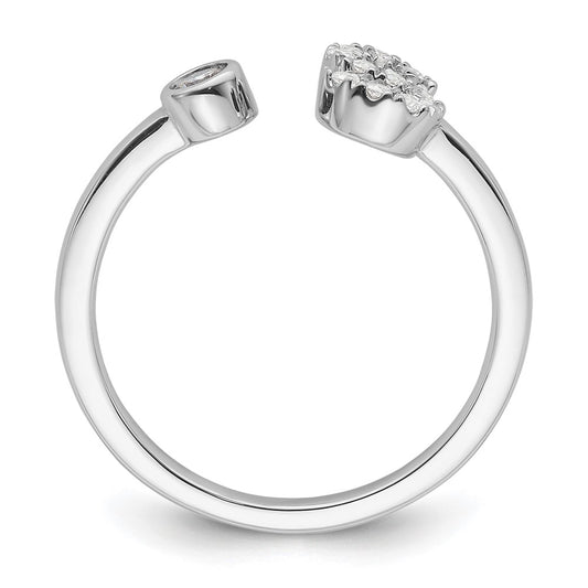 Buy Exclusive 14K White Gold Adjustable Initial "S" Ring with 1/6 Carat Diamond