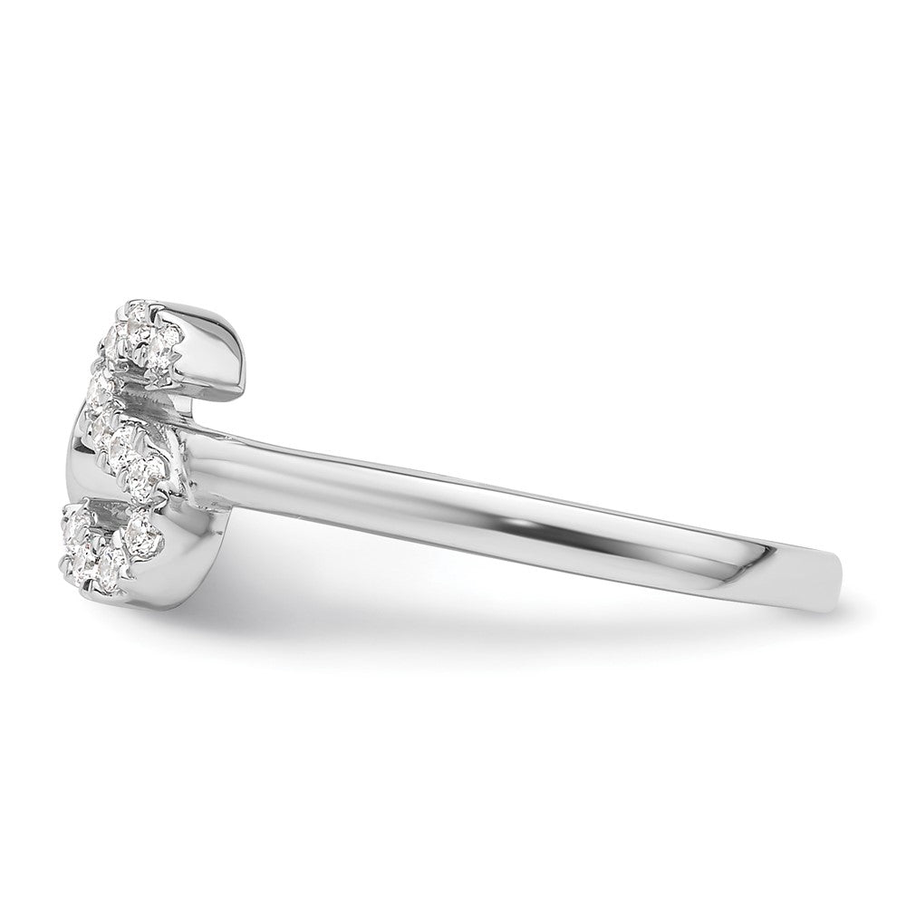Buy Exclusive 14K White Gold Adjustable Initial "S" Ring with 1/6 Carat Diamond