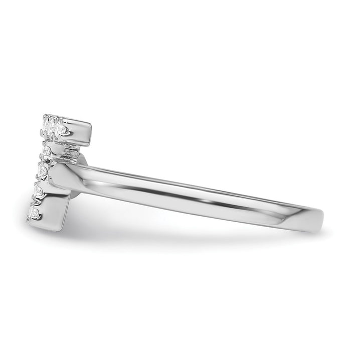 Buy Stylish 14K White Gold Adjustable Initial T Ring with 1/6 Carat Diamond-3
