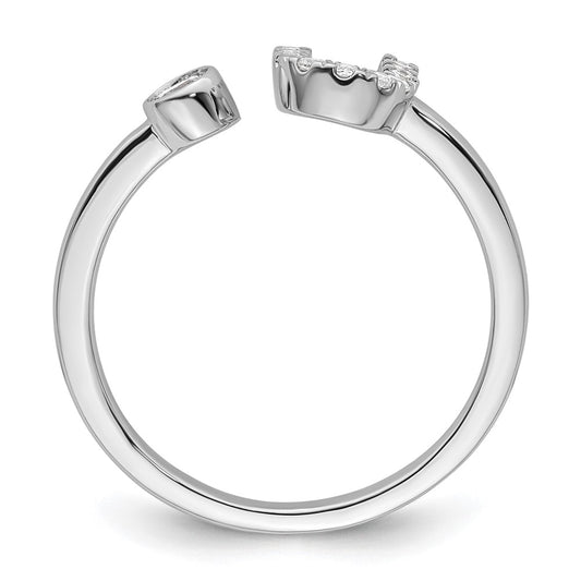Buy Stylish 14K White Gold Initial U Ring | 1/6 Carat Lab Grown Diamond