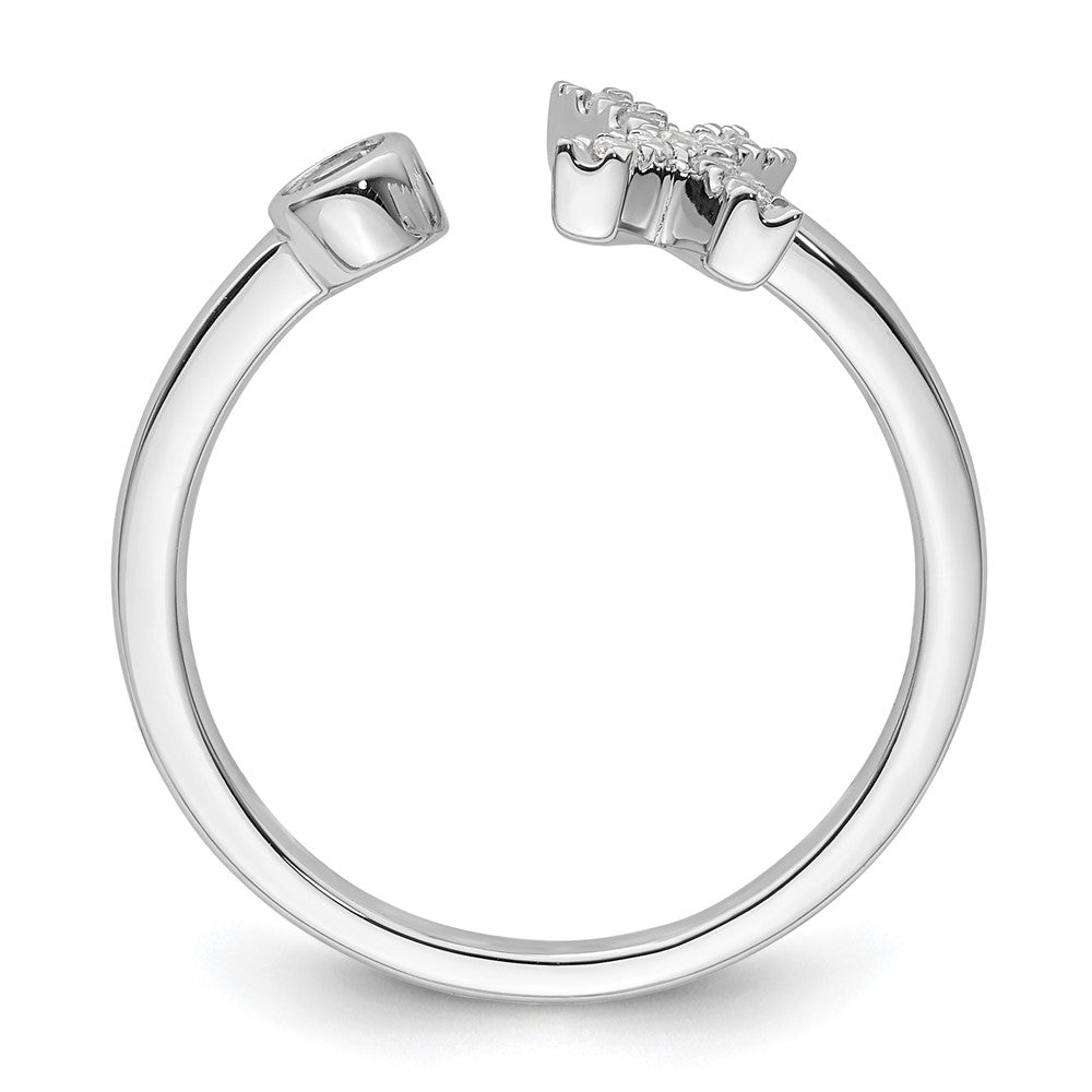 High-quality 14K White Gold Initial X Ring with 1/6 Carat Lab Grown Diamond - Stylish Value