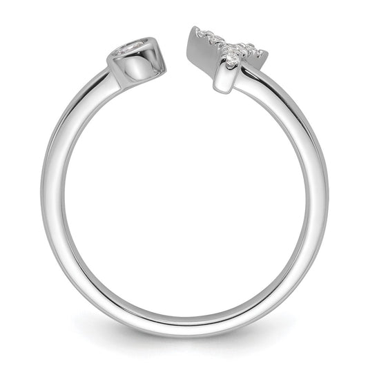 Shop Stylish 14K White Gold Adjustable Initial Y Ring - 1/8 Carat Lab Diamond