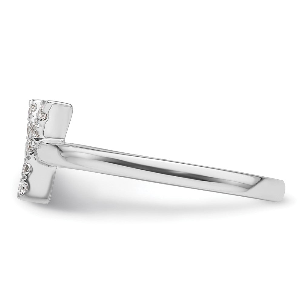 Shop Stylish 14K White Gold Adjustable Initial Y Ring - 1/8 Carat Lab Diamond