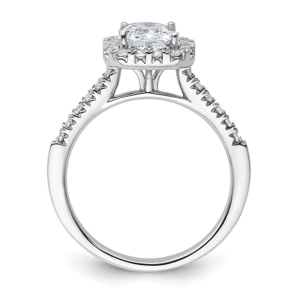 Buy 14K Lab-Grown Diamond Radiant Halo Semi-Mount Ring - Stylish Value!