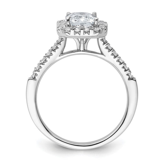 Buy 14K Lab-Grown Diamond Radiant Halo Semi-Mount Ring - Stylish Value!