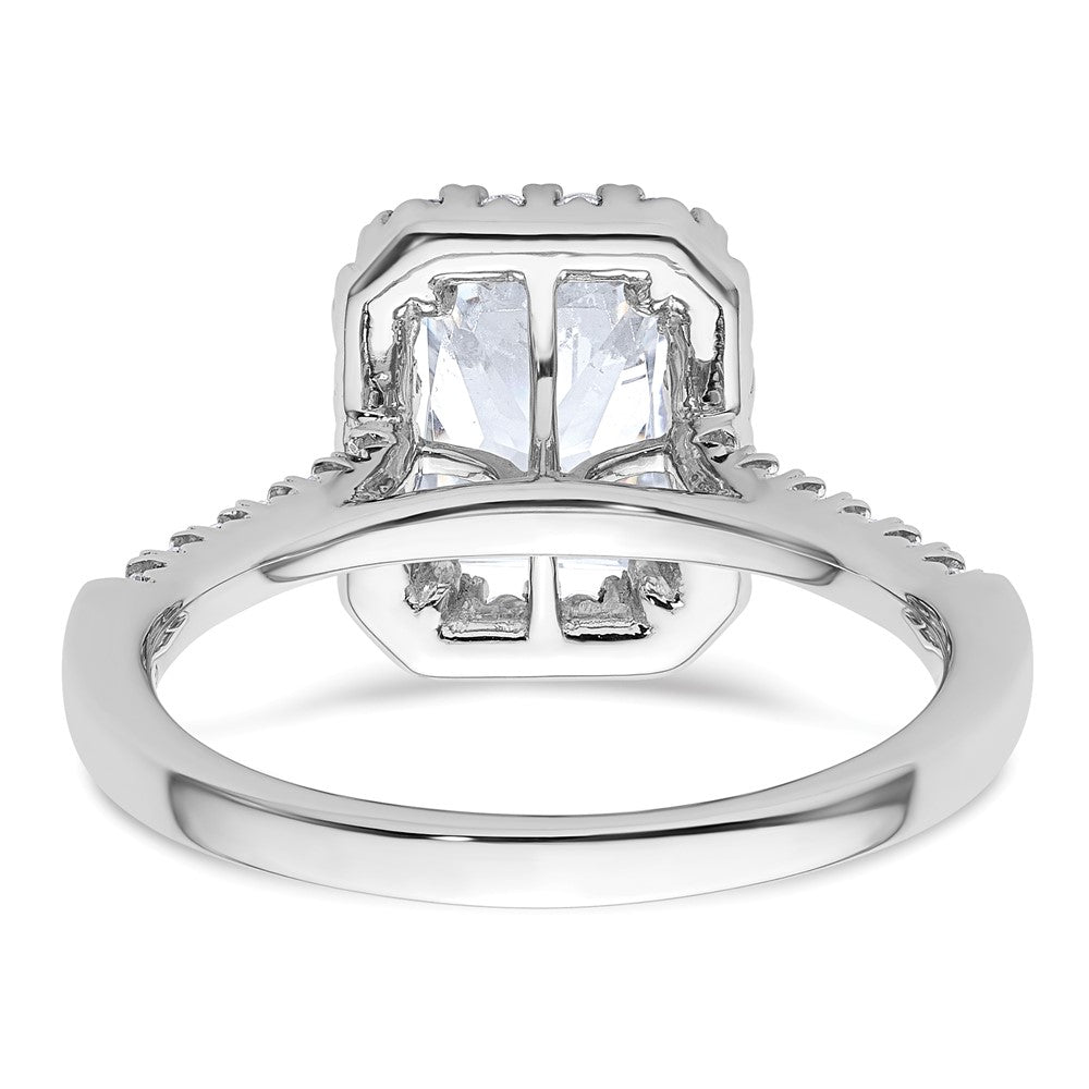 Buy 14K Lab-Grown Diamond Radiant Halo Semi-Mount Ring - Stylish Value!