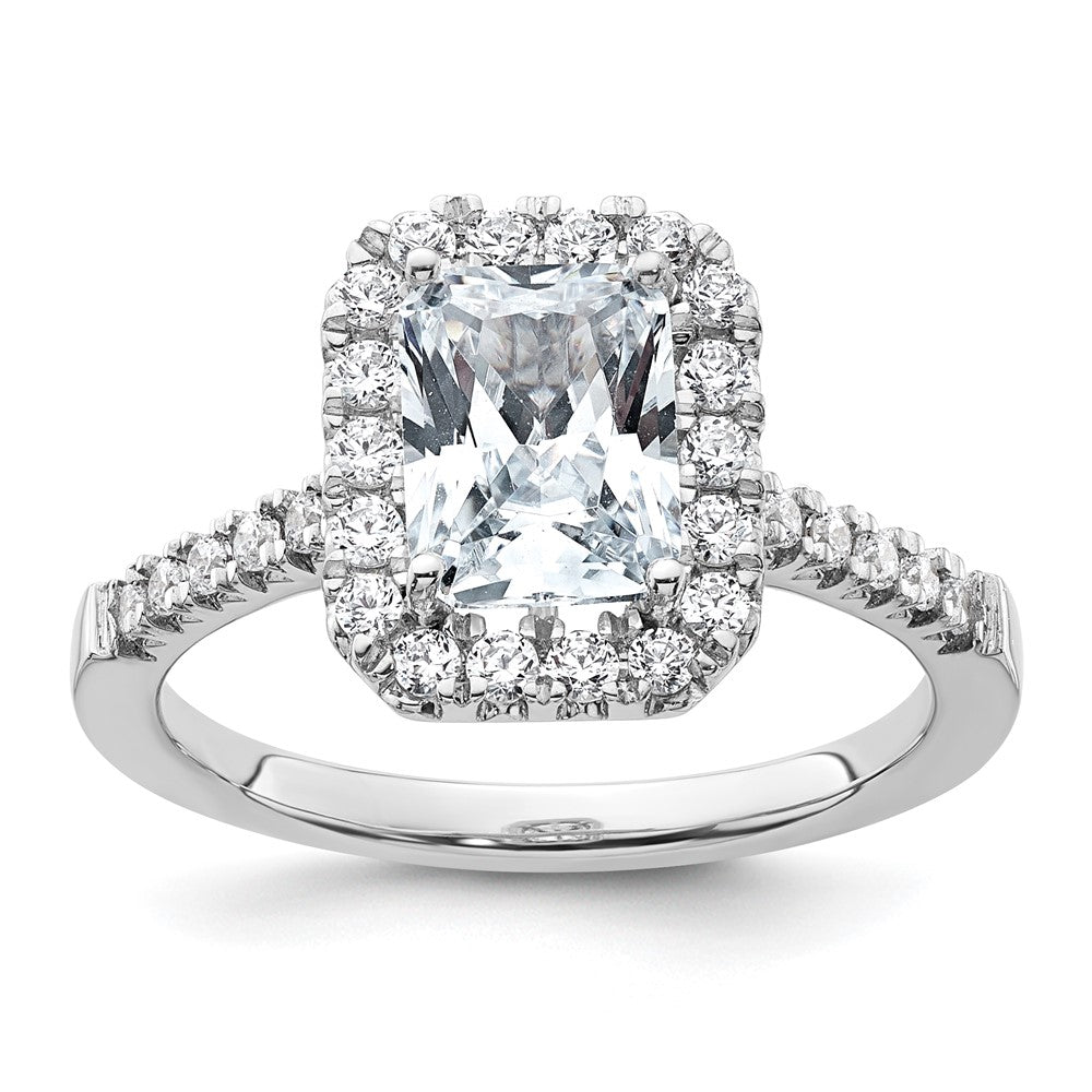 Buy 14K Lab-Grown Diamond Radiant Halo Semi-Mount Ring - Stylish Value!