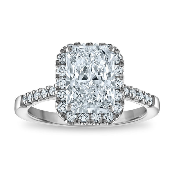 14K Certified 3.13ct Lab-Grown Diamond Halo Ring