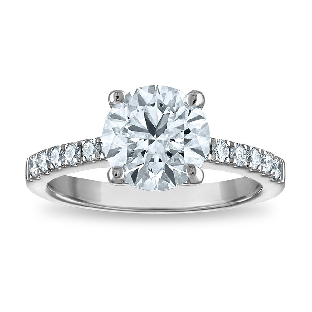 Buy 14K Certified 2.57ct Round Lab-Grown Diamond Engagement Ring - Stylish Value