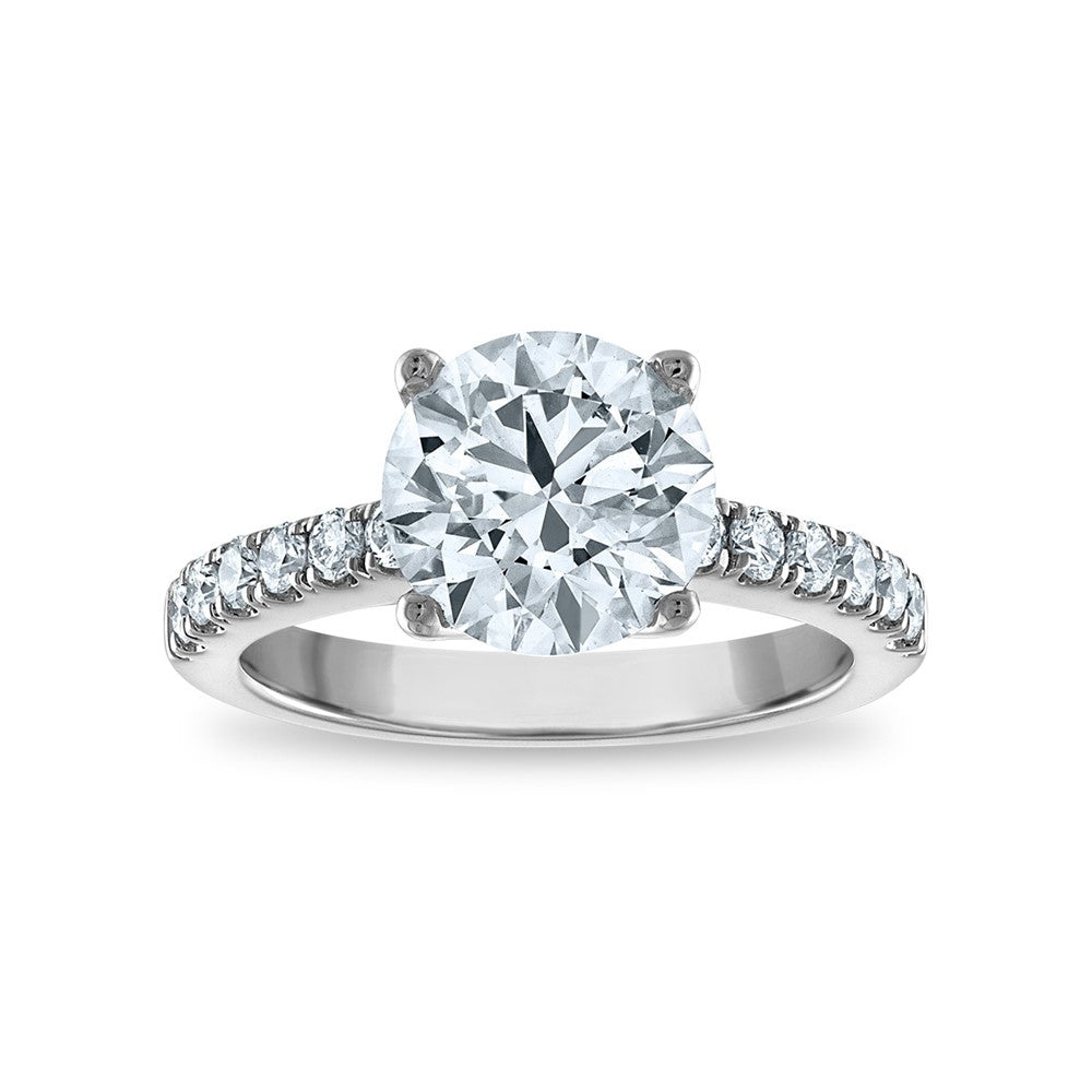 Buy 14K Certified 3.16ct Round Lab-Grown Diamond Engagement Ring - Stylish Value!