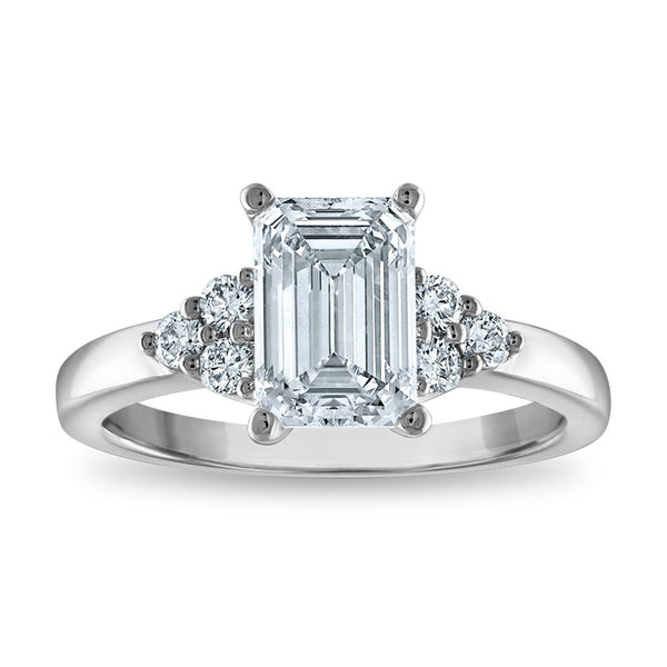 2.04ct Lab-Grown Emerald Engagement Ring in 14K Gold