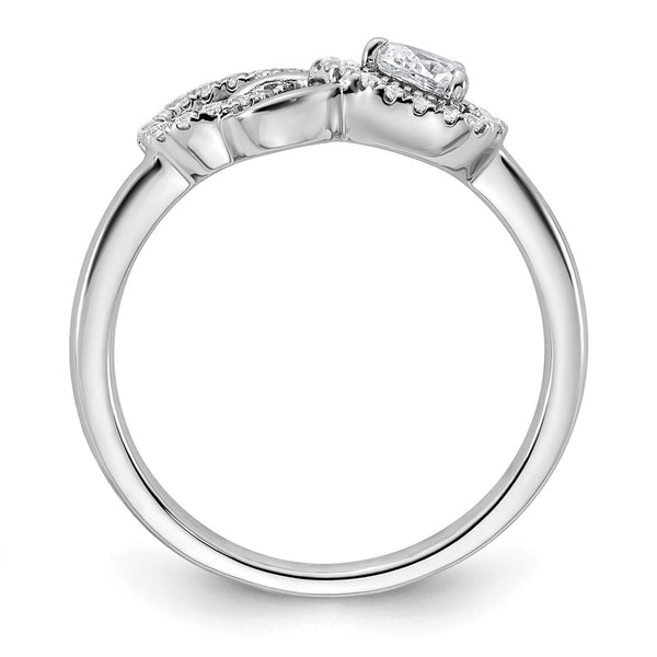 14K White Gold Infinity Ring with Diamonds