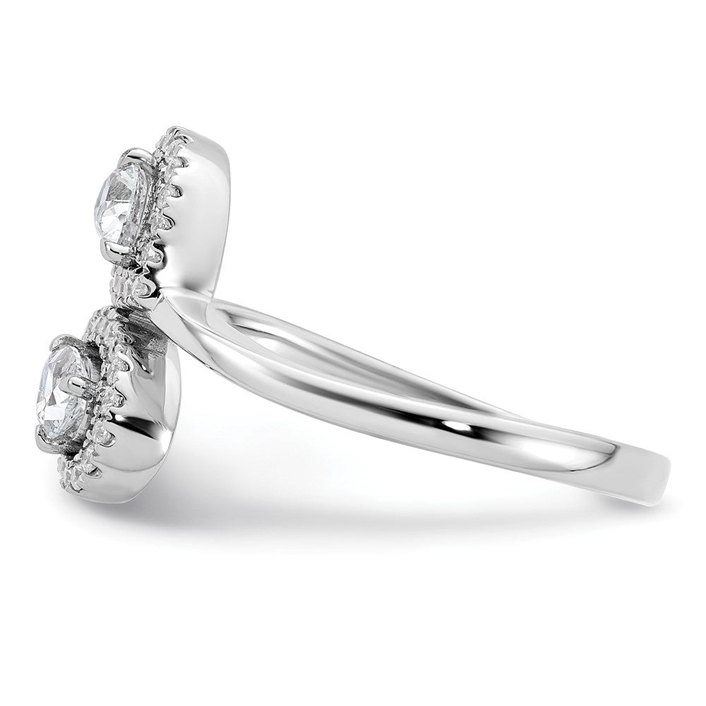 Buy Stylish 14K White Gold Diamond Pear-Shaped Bypass Ring - Affordable Luxury
