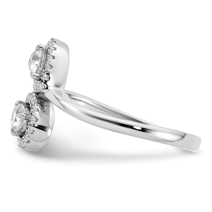 Buy Stylish 14K White Gold Diamond Pear-Shaped Bypass Ring - Affordable Luxury-3