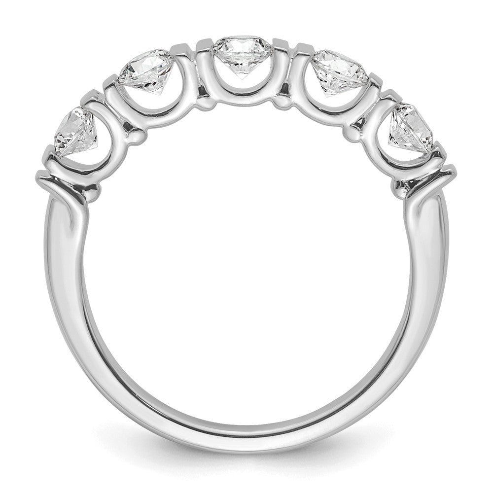 Shop Stylish 14K White Gold Wedding Band - 5-Stone Diamond Tension Set