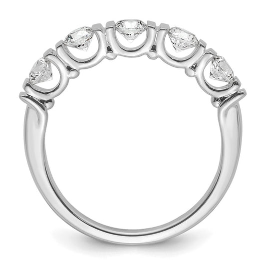 Shop Stylish 14K White Gold Wedding Band - 5-Stone Diamond Tension Set