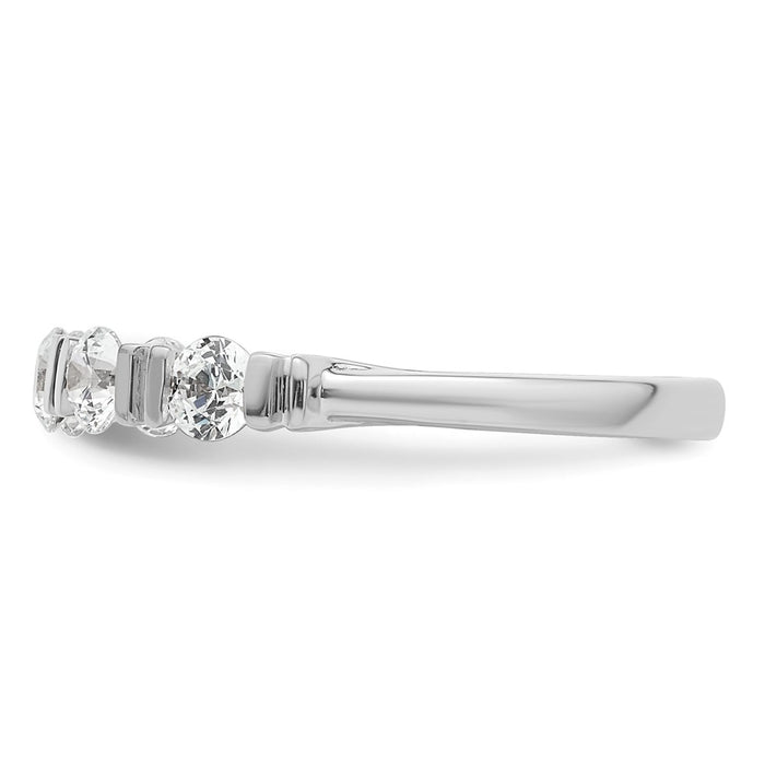 Shop Stylish 14K White Gold Wedding Band - 5-Stone Diamond Tension Set-3