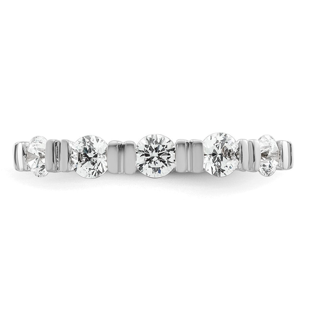 Shop Stylish 14K White Gold Wedding Band - 5-Stone Diamond Tension Set