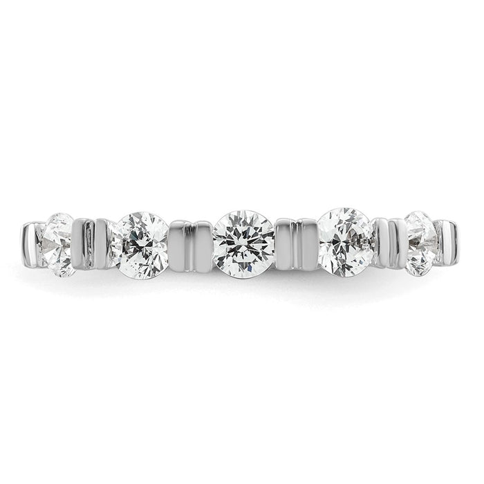 Shop Stylish 14K White Gold Wedding Band - 5-Stone Diamond Tension Set-4
