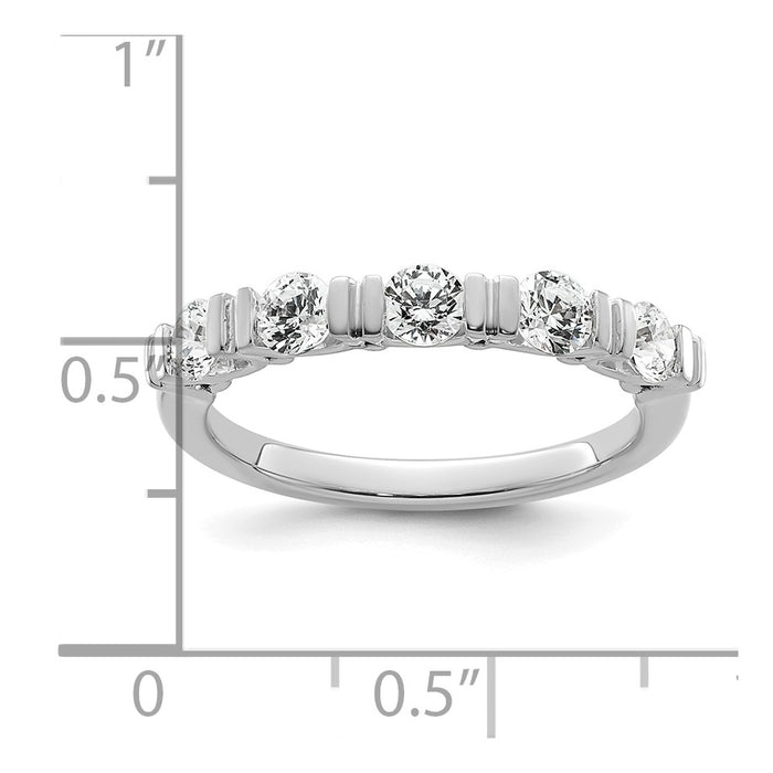 Shop Stylish 14K White Gold Wedding Band - 5-Stone Diamond Tension Set-7
