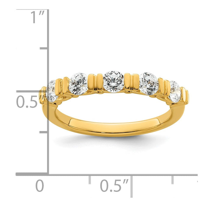 Buy Exclusive 14K Diamond 5-Stone Wedding Band - Stylish & Affordable Elegance-7