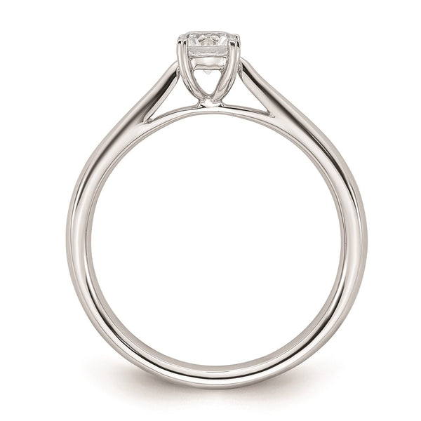 14K White Gold 1/3 Carat Round Solitaire Engagement Ring - Style GR1-1022436
